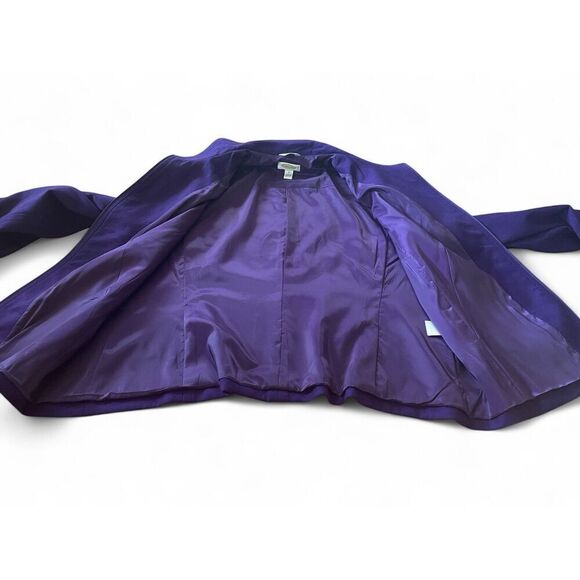 TALBOTS Women’s Size 20 Zipper Italian With Lining Blend Wool Purple Jacket - Picture 5 of 9